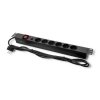 Qoltec Listwa zasilająca CB do szafy RACK | 19cali | 1U | 16A | PDU |  6xSCHUKO | 2m